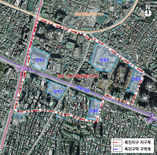 천호·성내재정비촉진지구 성내5구역 위치도. [서울시 제공]